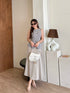 Two Piece Sleeveless Waist Coat Style With A Line Skirt
